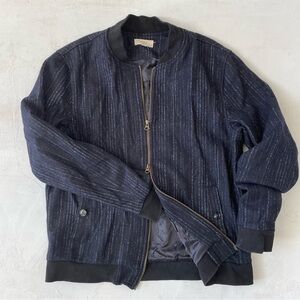 RYE51 Mens Small Zip Up Bomber Jacket Wool Blend Navy Size M